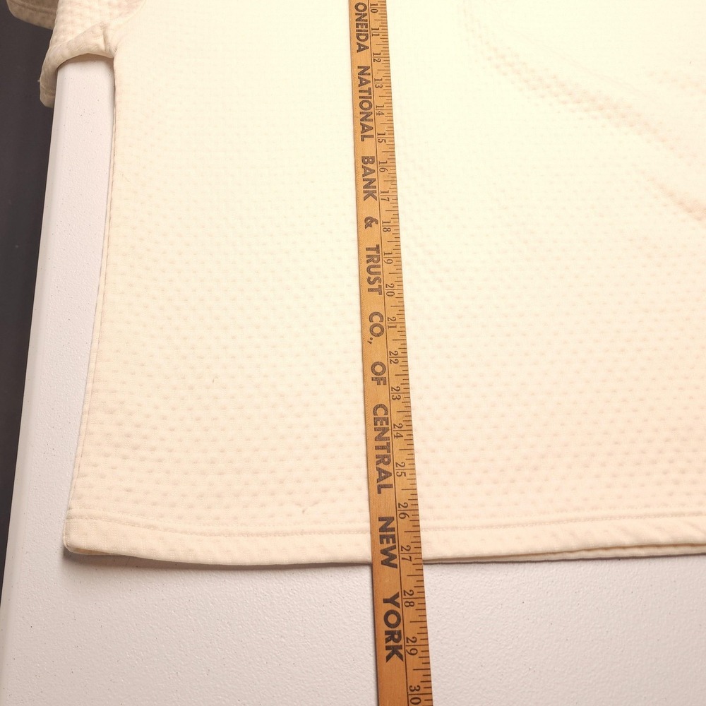 SAINTS STUDIO Polo Shirt Mens L White 1/4 Zip Textured Knit Stretch - Picture 9 of 9